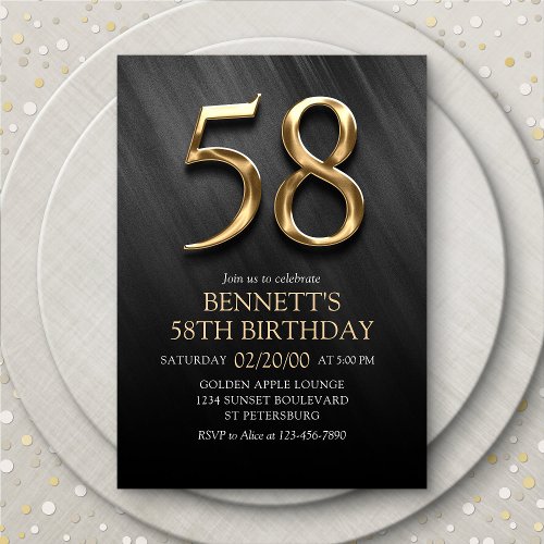 58th Birthday Invitation