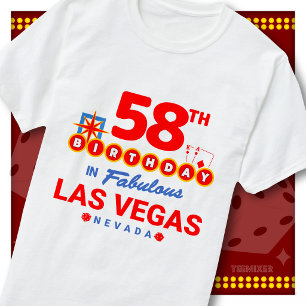 58th Birthday Las Vegas Welcome Sign Party Squad T-Shirt