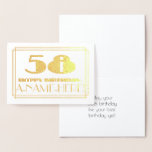 [ Thumbnail: 58th Birthday; Name + Art Deco Inspired Look "58" Foil Card ]