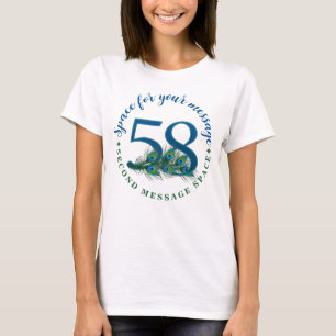 58th Birthday Or Anniversary Peacock Feathers T-Shirt