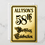 [ Thumbnail: 58th Birthday Party — Elegant Script + Custom Name Invitation ]
