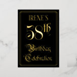 [ Thumbnail: 58th Birthday Party — Fancy Script & Custom Name Invitation ]