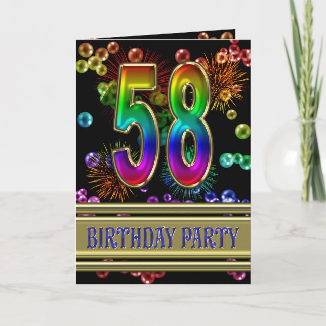 58th Birthday party Invitation (Front)