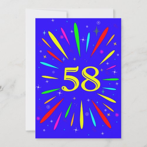 58th Birthday Party Invitation Explosion 