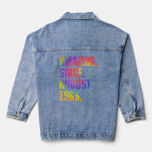 58th Birthday Tie Dye Amazing Since August 1965 58 Denim Jacket