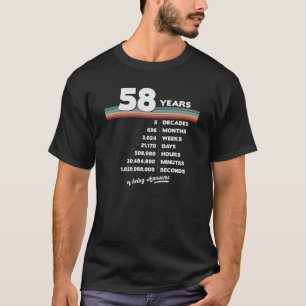 58th Birthday Vintage 58 Years Old Retro 696 Month T-Shirt