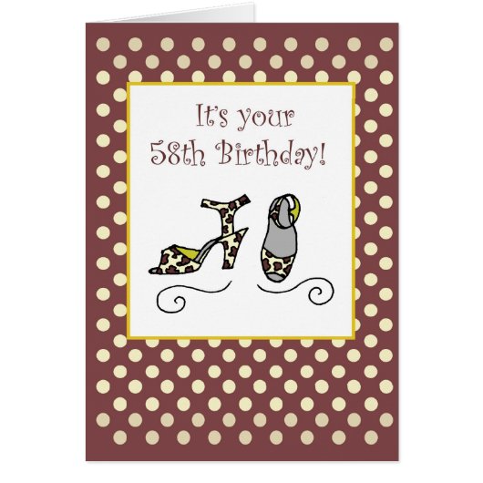 58th Birthday Women's Shoes Cards (Front)