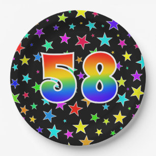 58th Event: Bold, Fun, Colorful Rainbow 58 Paper Plates