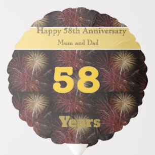 58th Wedding Anniversary   Balloon