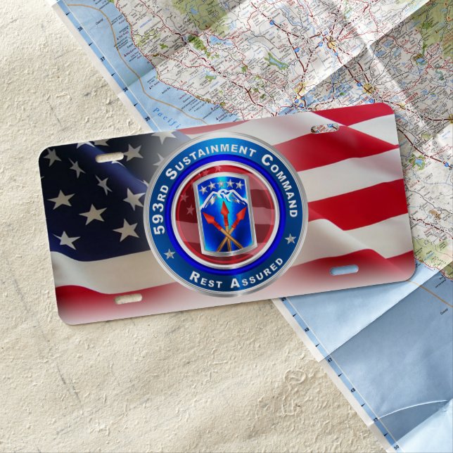 593rd Sustainment Command License Plate (In Situ)