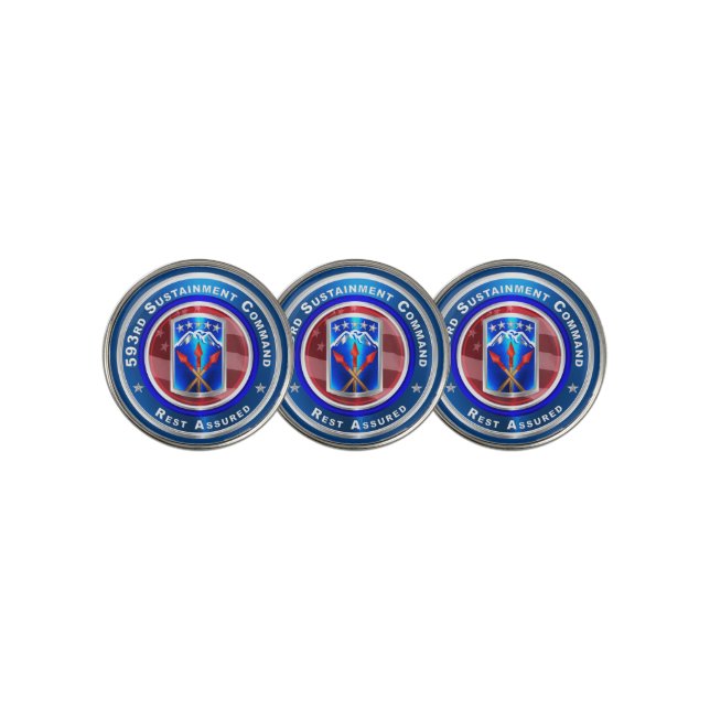 593rd Sustainment Command “Rest Assured” Golf Ball Marker (3 Up)