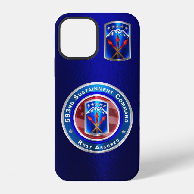 593rd Sustainment Command “Rest Assured” Iphone Case (Back)