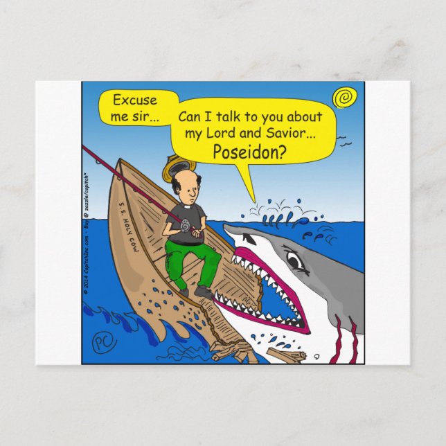 595 Poseidon cartoon Postcard (Front)