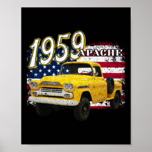 59 Apache Truck 4th Of July American Poster