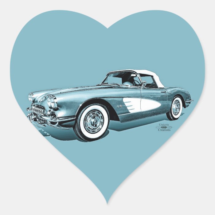 59 Corvette Heart Stickers