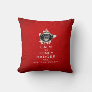 [59] Keep Calm or Honey Badger… Throw Pillow
