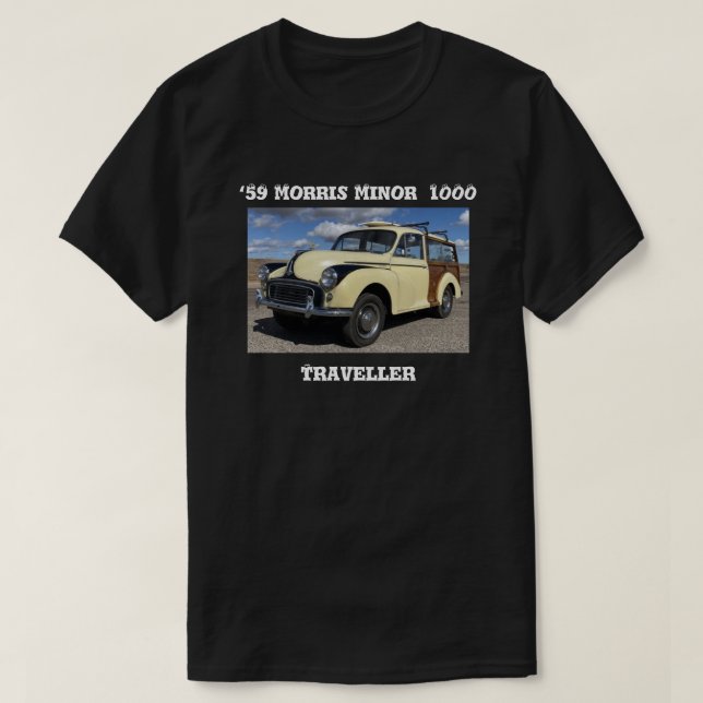 ‘59 Minor Traveler 1000 Woody on a T-shirt T-Shirt (Design Front)