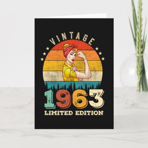 59 Year Old 1963 Vintage Women 59th Birthday Gift Card