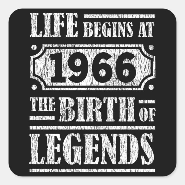 59 Year Old 1966 Birth Of Legend 59th Birthday Square Sticker (Front)