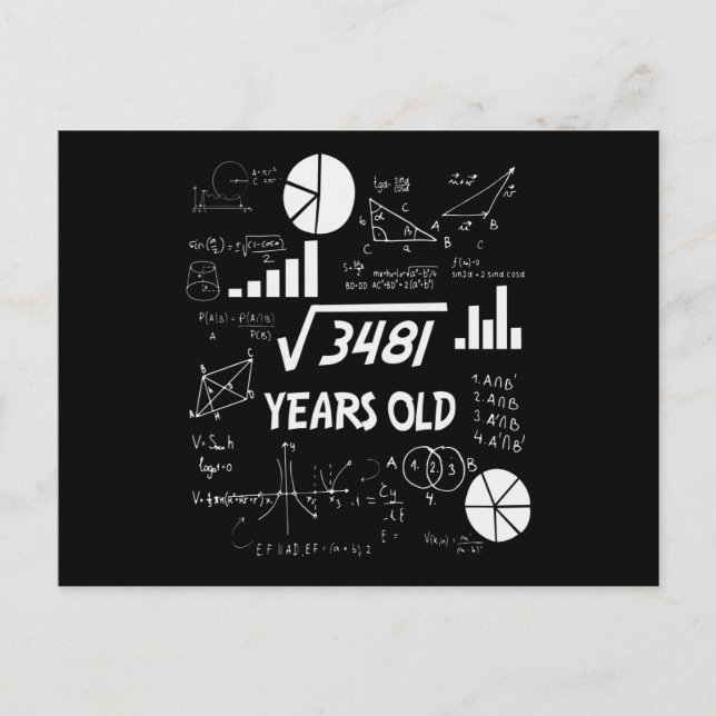 59 Year Old Bday Math Teacher 59th Birthday Gift Postcard (Front)