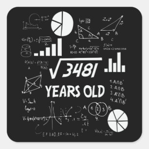 59 Year Old Bday Math Teacher 59th Birthday Gift Square Sticker