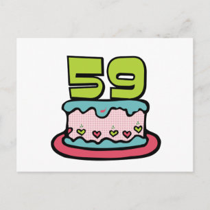 59 Year Old Birthday Cake Postcard