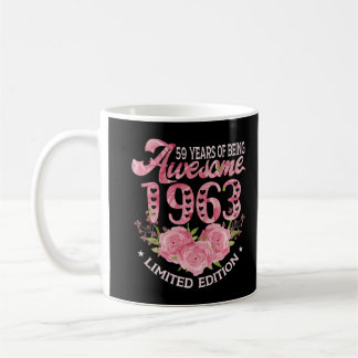 59 Year Old Pink Vintage 1963 bday gift 59th Birth Coffee Mug