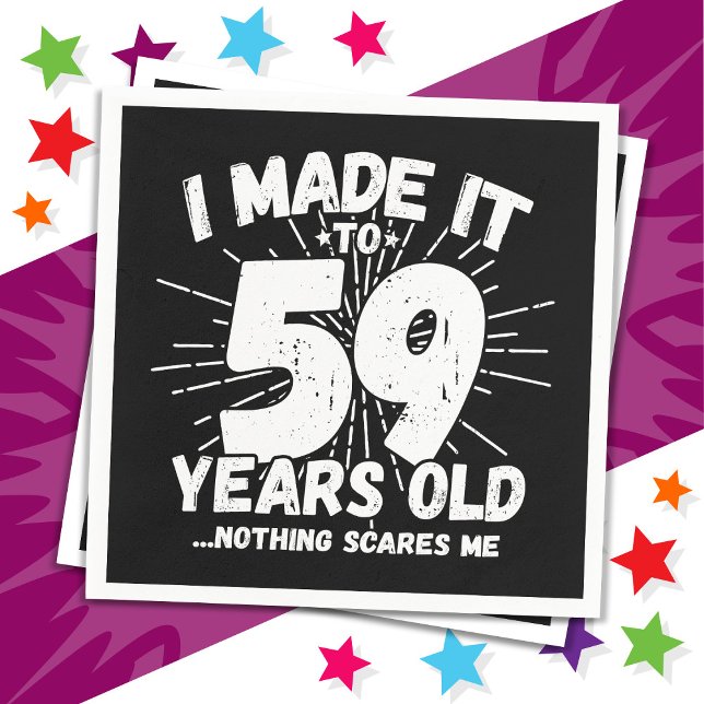 59 Year Old Sarcastic Meme Funny 59th Birthday Napkins (Creator Uploaded)