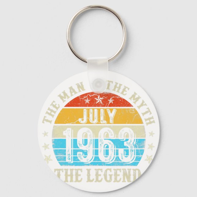 59 Year Old The Man Myth Legend July 1963 59th Bir Keychain (Front)