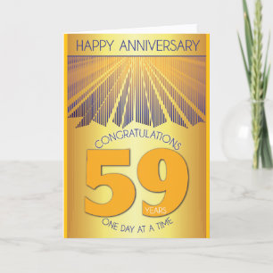 59 Year Sober Anniversary Golden Ray 12 Step Card