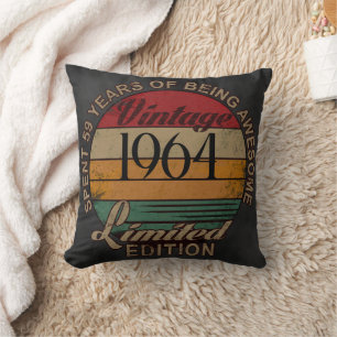 59 Years of Awesome! Birthday Throw Pillow