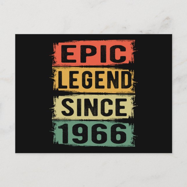 59 Years Old Bday 1966 Epic Legend 59th Birthday Postcard (Front)