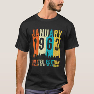 59 Years Old Birthday Vintage January 1963 Limited T-Shirt