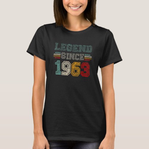 59 Years Old Legend Since 1963 59th Birthday Vinta T_Shirt