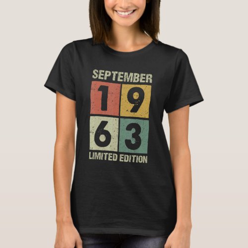 59 Years Old  Vintage September 1963 59th Birthday T_Shirt