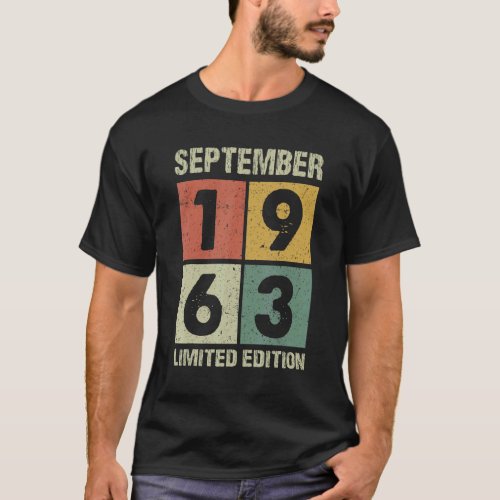 59 Years Old  Vintage September 1963 59th Birthday T_Shirt