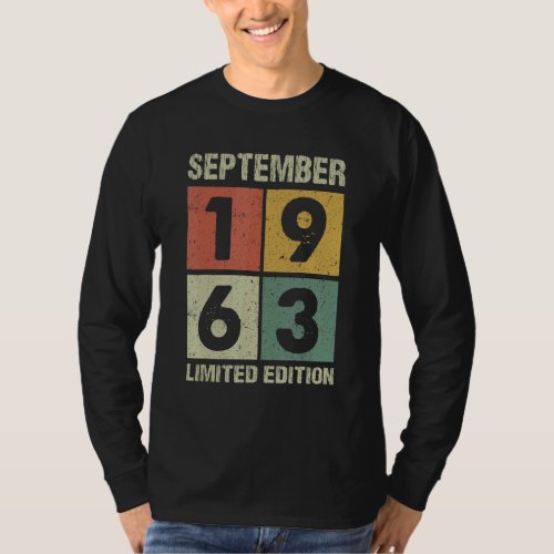 59 Years Old  Vintage September 1963 59th Birthday T_Shirt