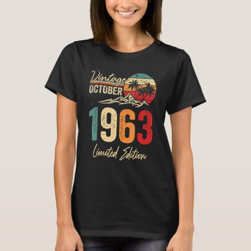 59 Yr Old Vintage October 1963  59th Birthday T_Shirt