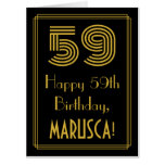 [ Thumbnail: 59th Birthday: Art Deco Inspired Look “59” + Name Card ]