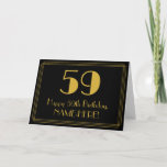 [ Thumbnail: 59th Birthday: Art Deco Inspired Look "59" + Name Card ]