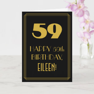 59th Birthday ~ Art Deco Inspired Look "59" & Name Card