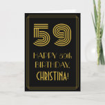 [ Thumbnail: 59th Birthday: Art Deco Inspired Look "59" & Name Card ]