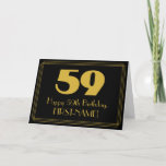 [ Thumbnail: 59th Birthday: Art Deco Inspired Look "59" & Name Card ]