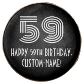 59th Birthday - Art Deco Inspired Look "59", Name Chocolate Covered Oreo (Front)