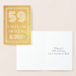 [ Thumbnail: 59th Birthday – Art Deco Inspired Look "59" + Name Foil Card ]