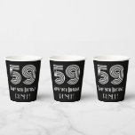 [ Thumbnail: 59th Birthday — Art Deco Inspired Look “59” + Name Paper Cups ]