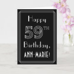 [ Thumbnail: 59th Birthday: Art Deco Style # 59 & Custom Name Card ]