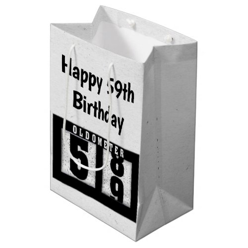 59th Birthday Black Odometer  Medium Gift Bag