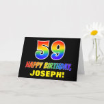 [ Thumbnail: 59th Birthday: Bold, Fun, Simple, Rainbow 59 Card ]