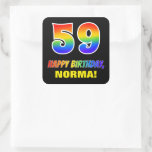 [ Thumbnail: 59th Birthday: Bold, Fun, Simple, Rainbow 59 Sticker ]